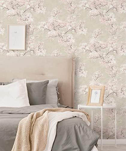 NextWall Cherry Blossom Grove Impressionistic Peel and Stick Wallpaper - Image 2