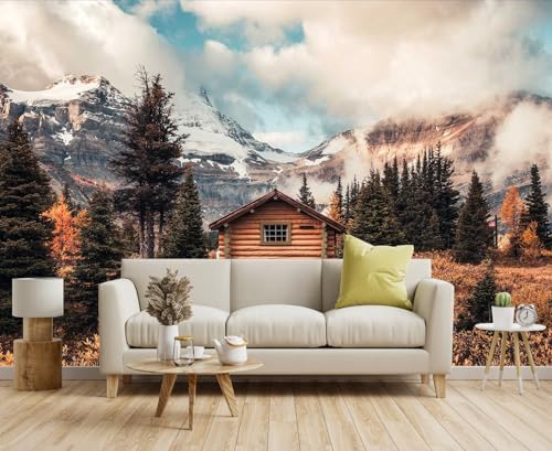 Toolhom Assiniboine Mountain Chalet Mural in Autumn Forest by Toolhom