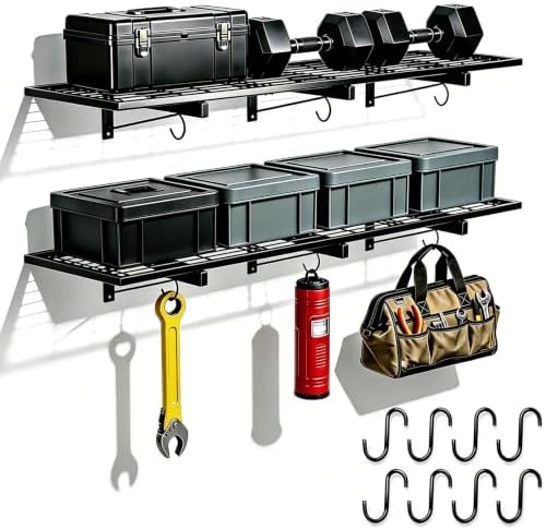2-Pack Garage Wall Shelving, Heavy Duty Shelves 360 LBS Load Capacity, Laundry by StorageRacks