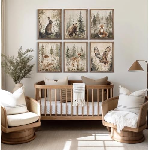 Woodland Animal Wall Art Nursery Canvas Wall Decor Forest Animal Poster Kids - Image 3