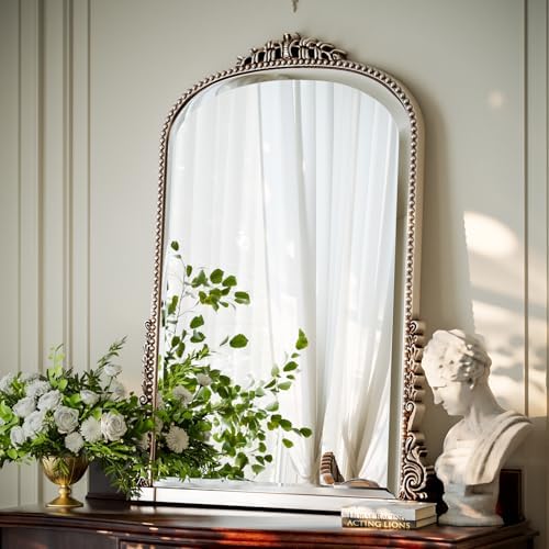 28"×40" Silver Arched Wall Mirror - Image 2