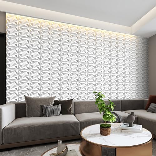 INMOZATA 3D Wall Panels, Diamond Textured PVC Accent Wall Panels - Image 6