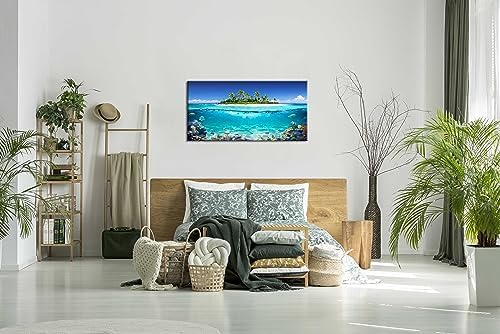 Tropical Island Coral Reef Landscape Canvas Wall Art - Image 4