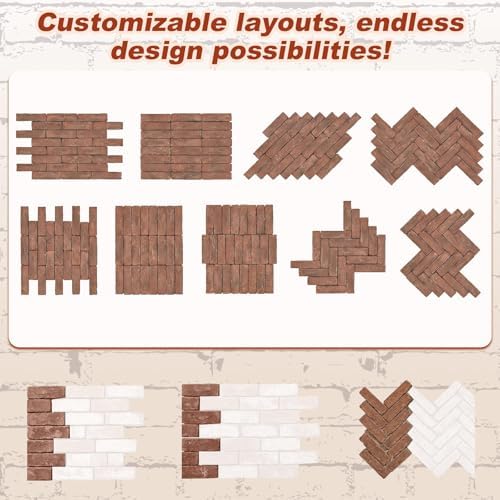 30 Pcs Red Faux Brick Veneer Tiles, 8 x 2.4 in, 3D Wall Panels - Image 5