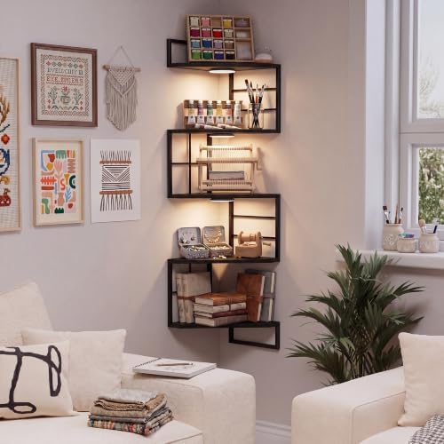 Corner Floating Shelves with Lights - Image 5