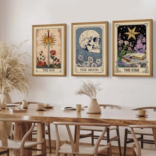 Tarot Card Wall Art Sun Moon Canvas Wall Decor Mystical Astrology Wall Art Boho - Image 5