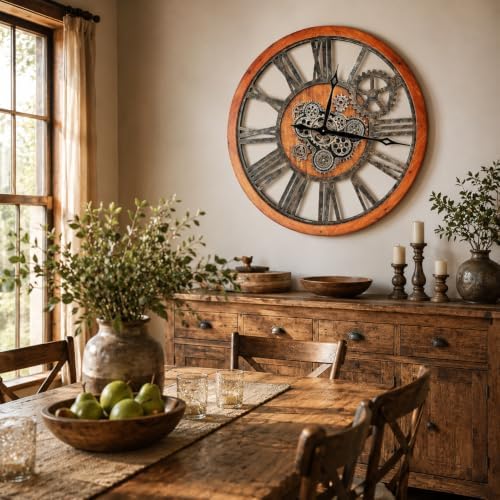 The B-Style Large Wall Clock 30 inch Brown and Bronze - Image 5