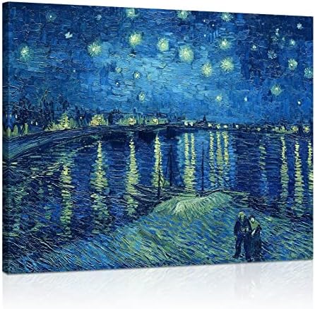 1 KINGO Van Gogh Canvas Wall Art: Starry Night over the Rhône Oil Painting - Image 2
