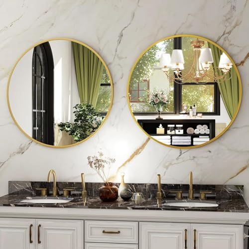 HARRITPURE Round Mirror 20 Gold Wall Mounted Circle Mirrors - Image 6
