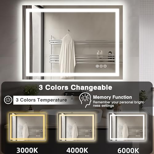 EchosLife 40"x30" LED Lights Bathroom Mirror - Image 4