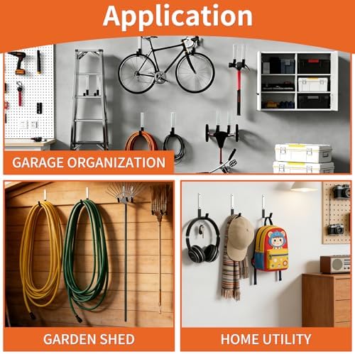 GeeWatom Heavy Duty Steel Garage Hooks, Garage Storage Utility Hooks, Anti-Slip - Image 5