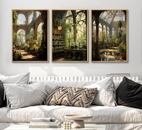 3pcs William Morris Green Plants Canvas Wall Art Medieval Castle Posters Prints - Image 3
