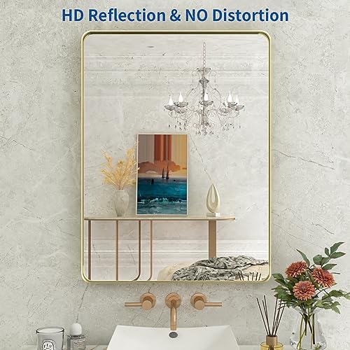 WEER Gold Bathroom Vanity Mirror 24X32 Inch - Image 2