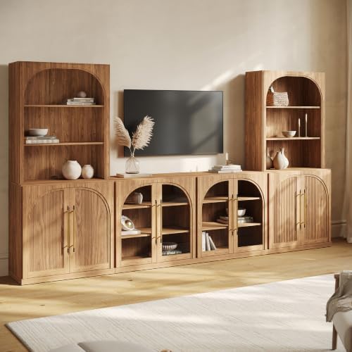 BELLEZE Jagger 130" Wall Unit 6-Piece Modular TV Stand - Image 4