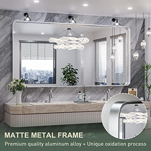 TokeShimi 72 x 36 Inch Brushed Silver Mirror Wall Mirror - Image 3