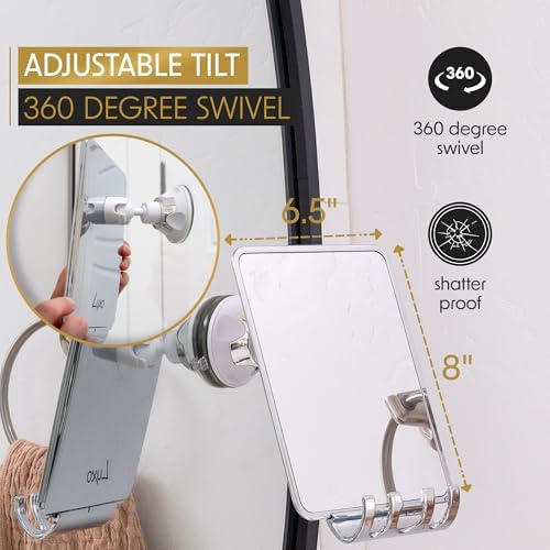 Luxo Shower Mirror Fogless for Shaving, Shower Shaving Mirror - Image 5