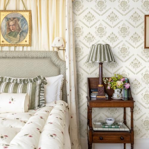 Heroad Peel and Stick Wallpaper Vintage Floral Wallpaper Boho Neutral Beige - Image 2
