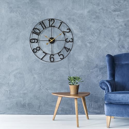 Sorbus Large Wall Clock, Metal Frame, Battery Powered - Image 6