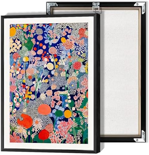 Retro Japanese Floral Poster Abstract Botanical Canvas Wall Art Colorful by Unknown