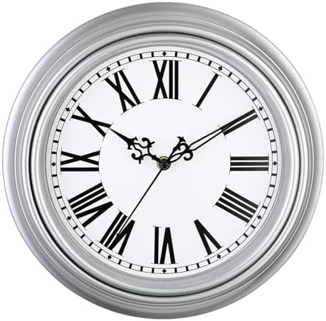 Plumeet Extra Large Retro Wall Clock, Roman Numerals, Battery Operated by Plumeet