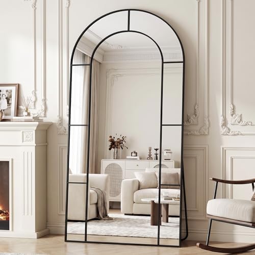81" x 41" Arched Full Length Floor Mirror, Farmhouse Window Pane Mirror - Image 2