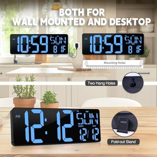 Digital Wall Clock Large Display: 16.5" LED Digital Clock - Image 6