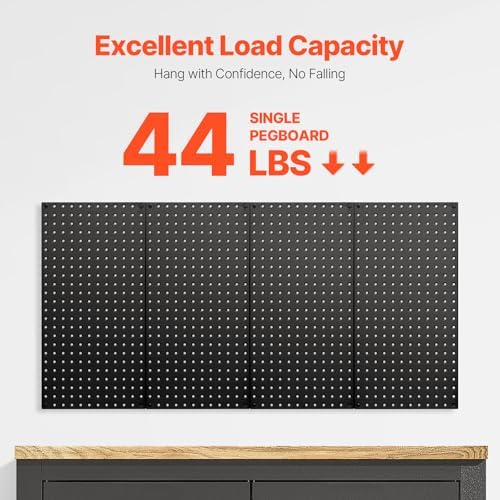 VEVOR Metal Pegboard Panels, 4 Panels, Heavy Duty Steel Peg Board Wall Organizer - Image 2
