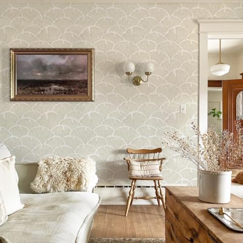 Dimoon Peel and Stick Wallpaper Boho Beige Contact Paper Neutral Cottage - Image 2