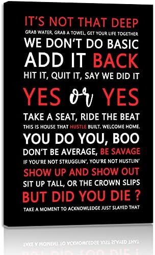 AMART SUN Mixed Quotes Fitspiration Motivational Quotes Print Canvas Wall Art • by AMARTSUN