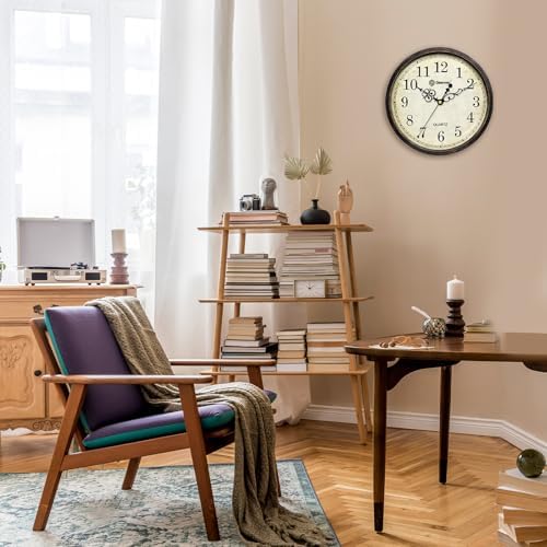 Geevon Vintage Wall Clock 10" Silent Non-Ticking - Image 5