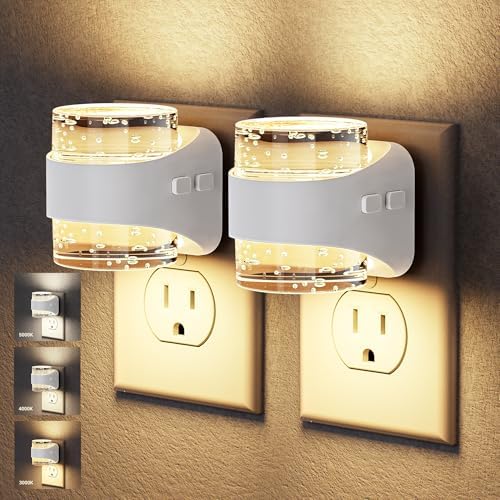 JandCase LED Night Light, Bubble Night Lights Plug into Wall Auto, 3 Color by JandCase