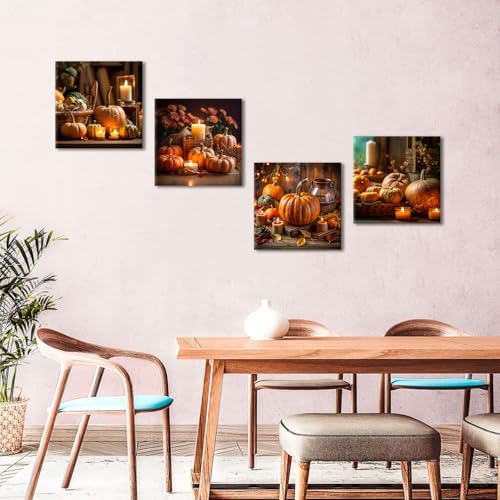 Fall Pumpkin Wall Decor Halloween Wall Art Autumn Harvest Festival Theme Canvas - Image 2
