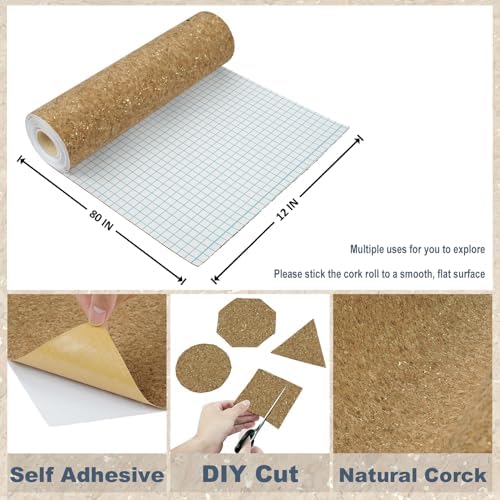WESTICK Gold Wood Peel and Stick Wallpaper Self Adhesive Soft Cork Fabric Sheet - Image 6