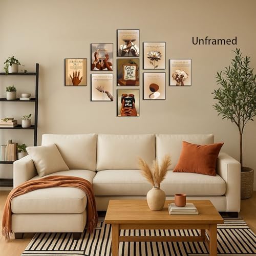 XIANGRUI Black Girl Wall Art Set of 9, Christian Inspirational Bible Verse - Image 4