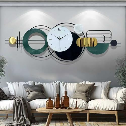 59"Oversized Wall Clock for Living Room, Large Modern Metal Wall Art - Image 3