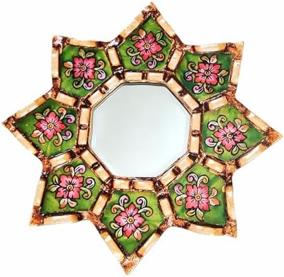 Starburst Decorative Wall Mirror Green Floral Boho Moroccan Wall Mirror by FHXHJJUS