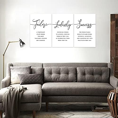 3 Piece Inspirational Canvas Wall Art, Quotes Motivational Mindset Print - Image 3