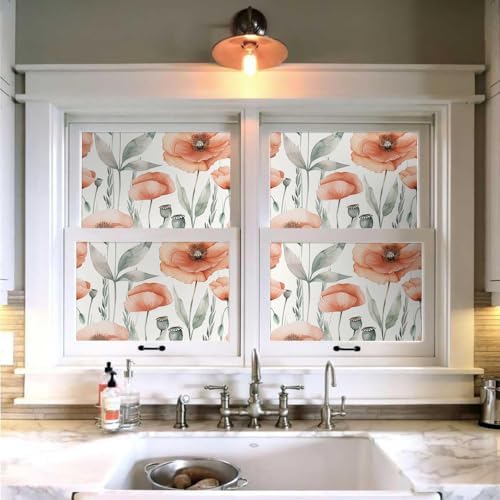 MuralPeel Watercolor Red Green Poppy Flowers Wildflower Peel and Stick - Image 4