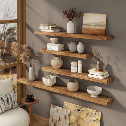 Marsmiles 72in Long Wood Floating Shelves - Image 2