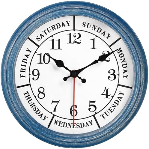 JENLYSTIME 12 Inch Retro Day of The Week Wall Clock by JENLYSTIME