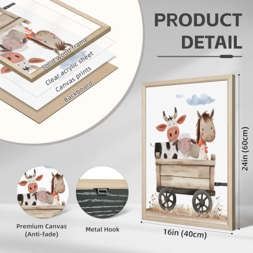 Farm Nursery Animal Wall Art Decor Baby Kids Room Poster Boy Tractor Prints - Image 2