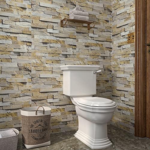VaryPaper 32''x118'' 3D Slate Brick Wallpaper Peel and Stick - Image 6