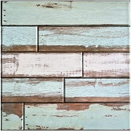 Commomy Faux Wood 3D Wall Sticker Peel and Stick Tiles 10 Pcs 11.8" x 11.8" by CommomyDecor