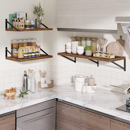 Deep Wall Shelves 48"W x 12"D Engineered Wood Floating Shelves - Image 2