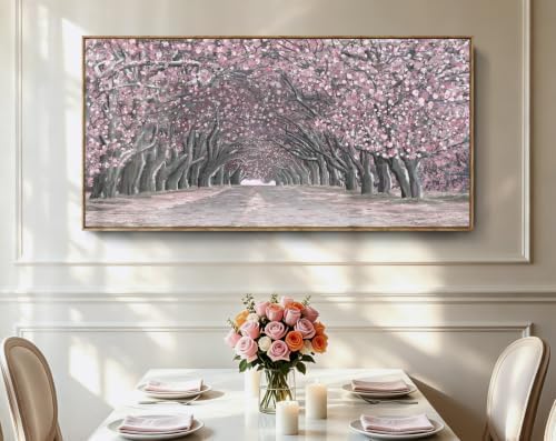 Nicetop Framed Canvas Wall Art – Pink Cherry Blossom Tree Tunnel Canvas Print - Image 2