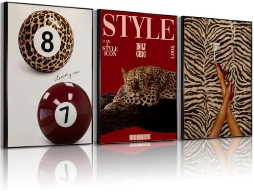 Red Cheetah Wall Decor Prints Leopard Pictures Aesthetic Poster Preppy Art by Youillne