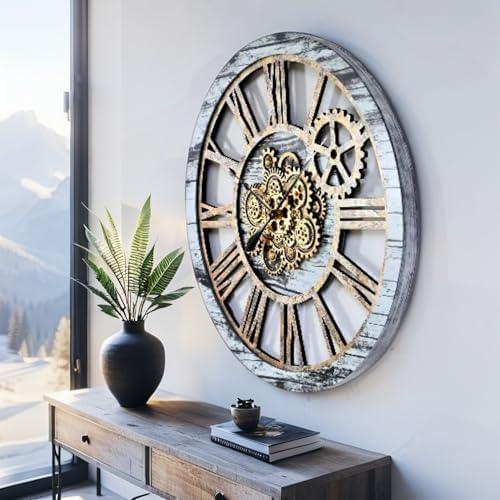ImprovingLife The Gears Clock 36'' Inch Real Moving Gear Wall Clock Vintage - Image 2
