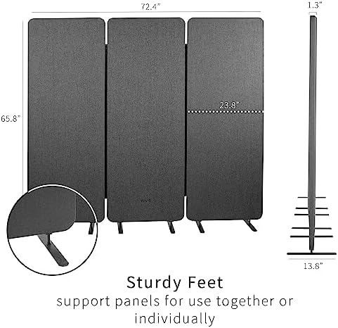 VIVO Freestanding 72 x 66 inch Privacy Panel, Cubicle Divider, Acoustic Wall - Image 3