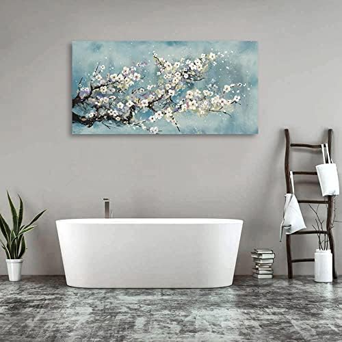 Flowers Wall Art Plum Blossom Canvas Art Botanical Floral Canvas Pictures Grey - Image 6
