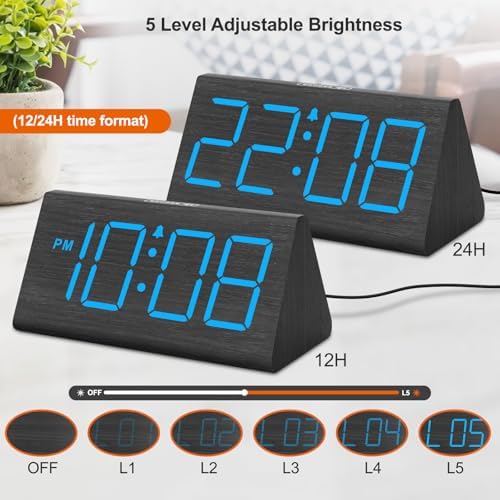 DreamSky Wooden Digital Alarm Clock - Image 4